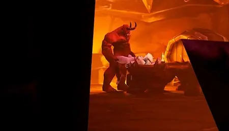 Kreskówka porno: Ogromny demon wykonany z Warcraft wkłada elfa kutasa